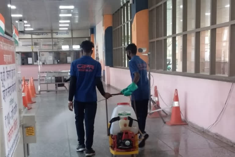 sanitaization done in railway primises