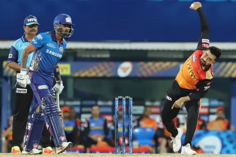 IPL 2021 MI vs SRH : ஹைதராபாத் அணிக்கு 151 ரன்கள் இலக்கு