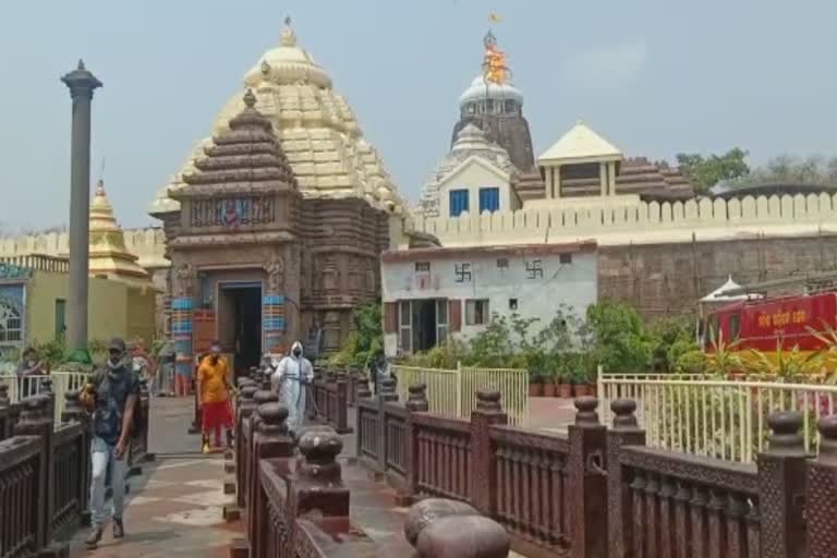 puri temple sanitized, remain closed today