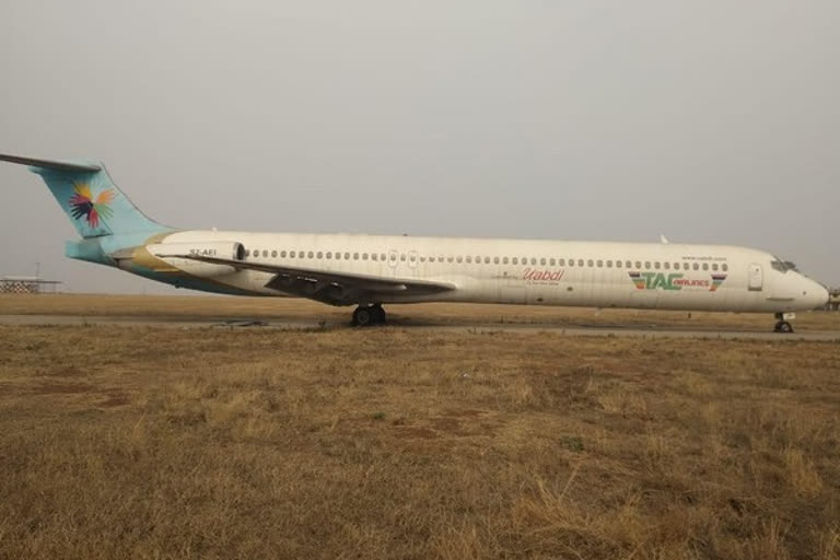 The aircraft of United Airways at Raipur airport