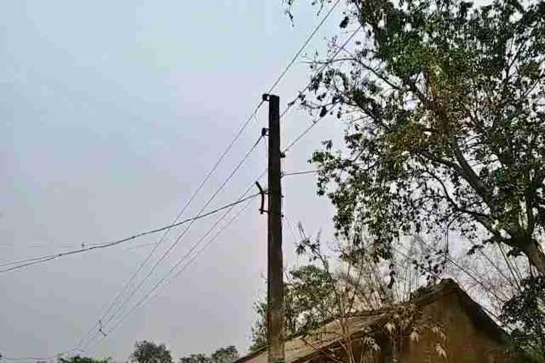 villagers-upset-due-to-shabby-electric-pole-in-dumka