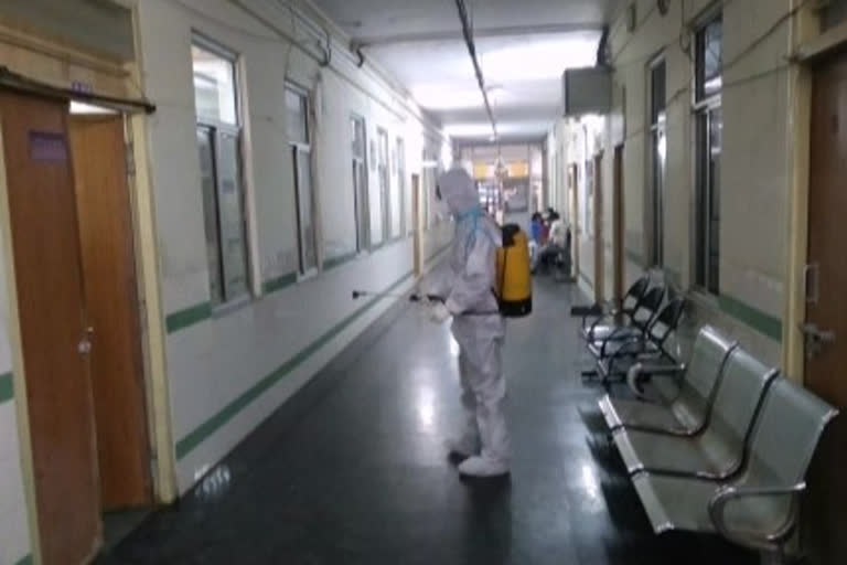 chemical spraying in gandhi hospital