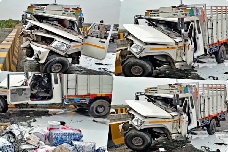 कोटा में सड़क हादसा  राजस्थान में सड़क हादसा  सड़क हादसे में मौत  Kota-Baran National Highway  Kota news  Pickup rammed into the culvert safety wall  National Highway  सड़क हादसा  road accident