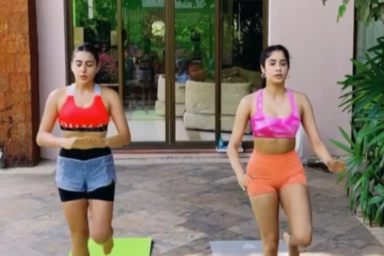 Sara Ali Khan and Janhvi Kapoor working out together