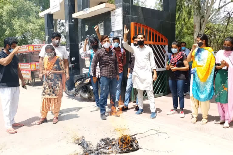 students burnt effigy National College principal