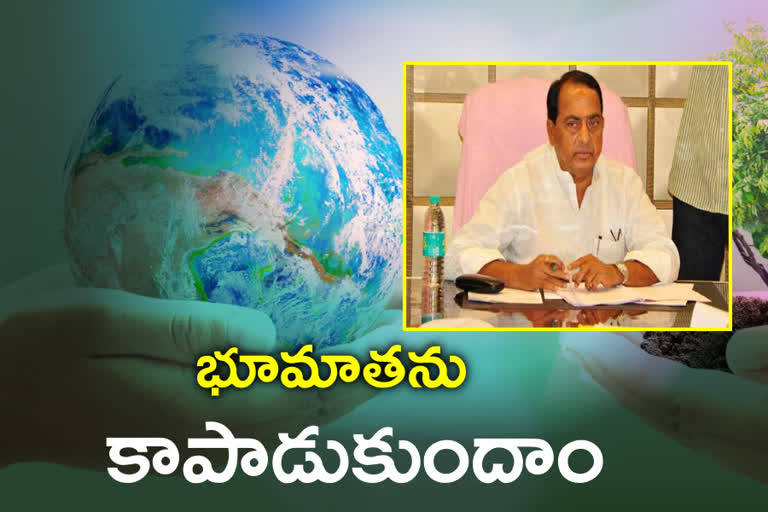 minister indrakaran reddy, indrakaran reddy, world earth day