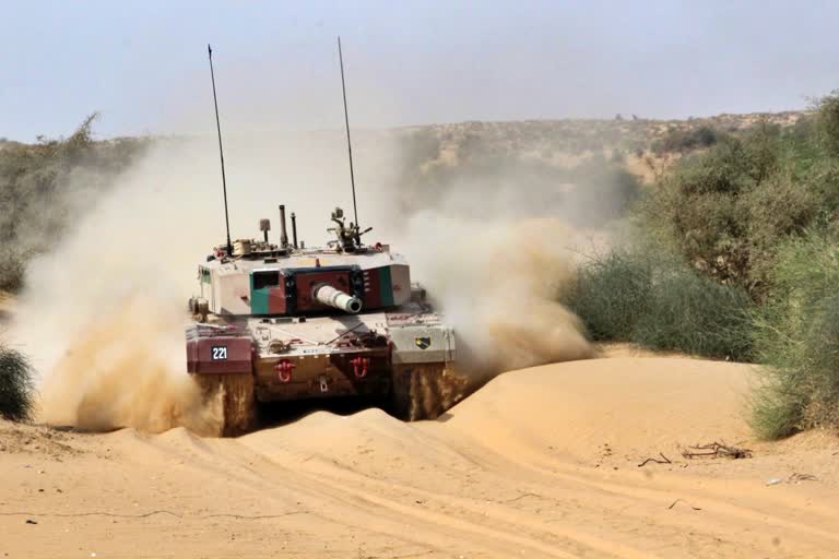 Army firing exercise,  Practice in Pokaran field firing range