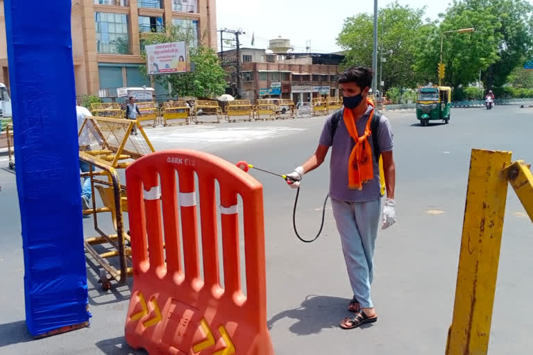 राजस्थान हिंदी न्यूज, ABVP students sanitize the streets of Jodhpur