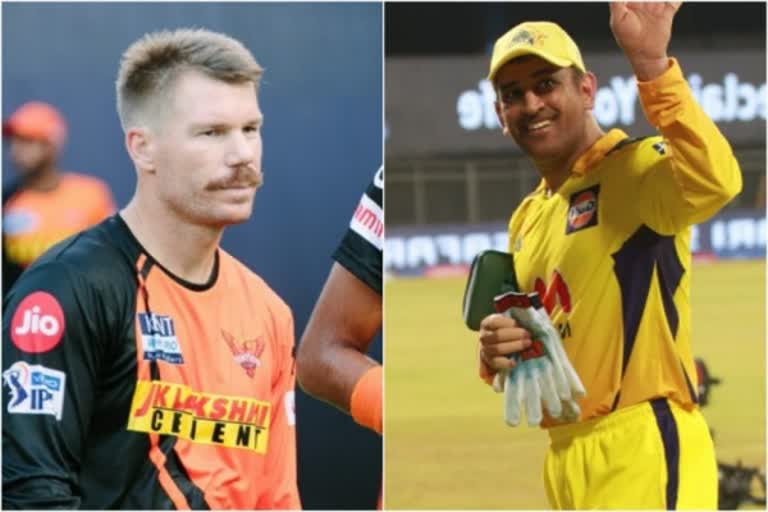 sunrisers hyderabad vs chennai super kings, david warner, dhoni