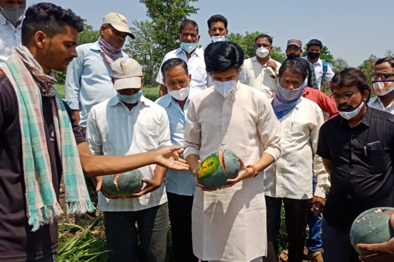 Samarjit Singh Ghatge demanded immediate compensation to the farmers affected by the hailstorm