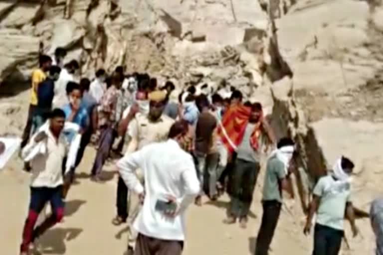 One worker died  illegal mining in Tonk  Tonk news  crime news  टोंक न्यूज  अवैध खनन  मजदूर की मौत  पत्थर ढहने से एक मजदूर की मौत