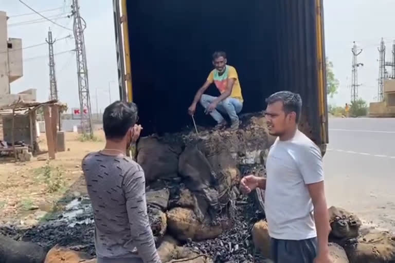 Nagaur fire in coal truck