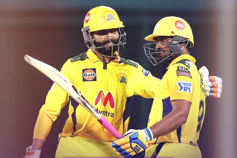 CSK VS MI:  Ambati rayudu shines as chennai to 218/4