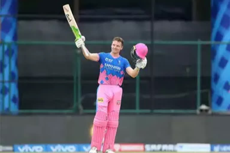 IPL 2021 : RR vs SRH : Jos Buttler maiden ton powers Rajasthan Royals to 220/3