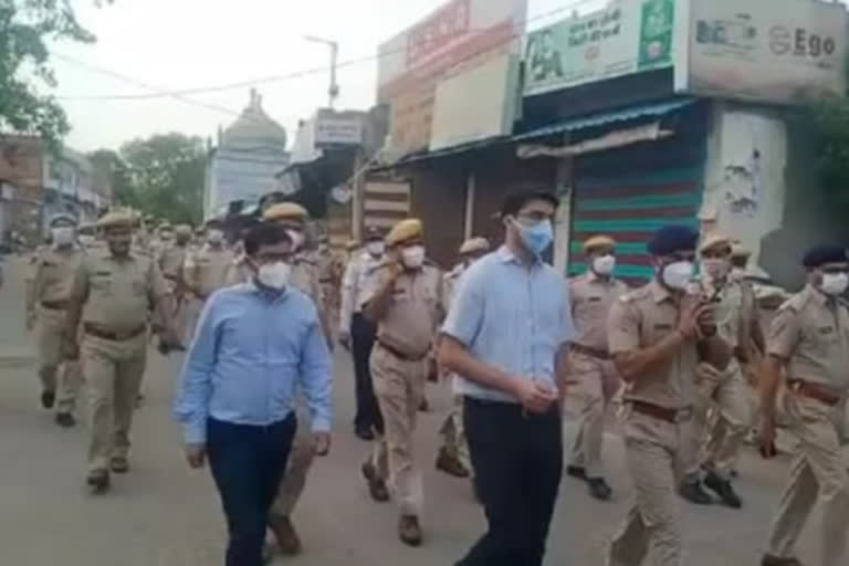 Police Flag March in Karauli, Corona Awareness Rally in Karauli