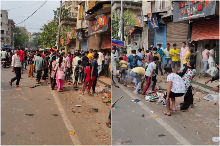 শিবপুরে দোকান ভাঙচুর ও অবাধে লুট