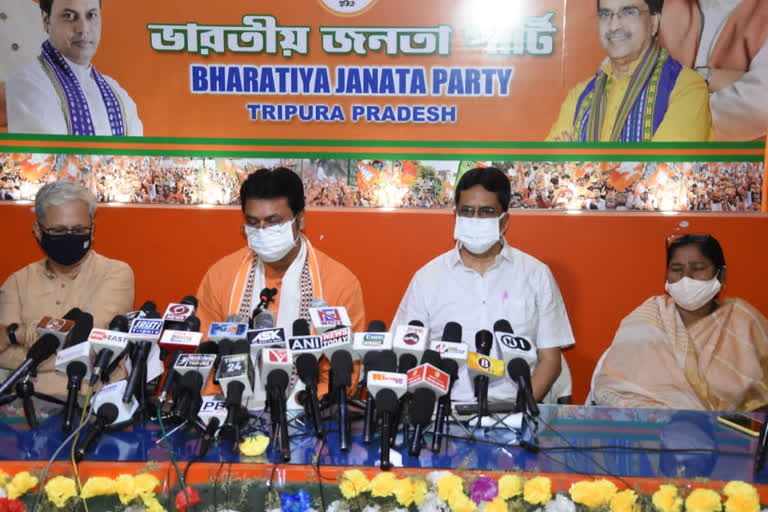 bjp to continue alliance with ipft despite poor results in adc