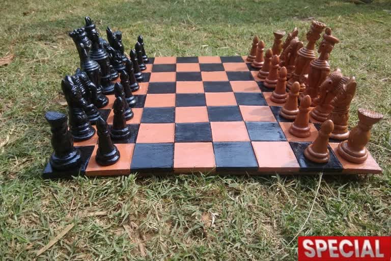 Chess in the form of terracotta