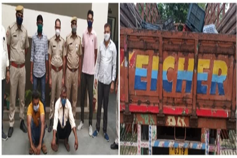 22 देशी शराब की पेटियां बरामद, 2 तस्करों को दबोचा, Illegal liquor truck caught , 22 liquor boxes recovered, Kardhani Jaipur News