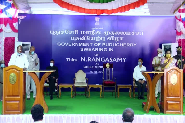 Puducherry Chief Minister N Rangasamy, Tamilasai Soundara Rajan