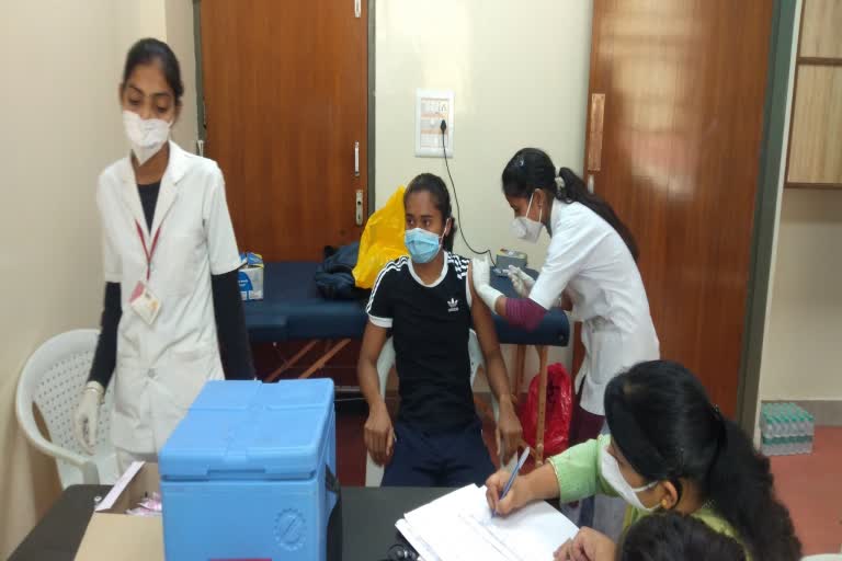 Hima Das gets first COVID-19 vaccine shot