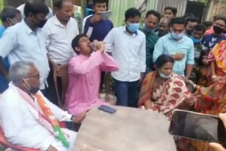 Mathabhanga BJP MLA sushil barman met with BJP workers in coochbehar