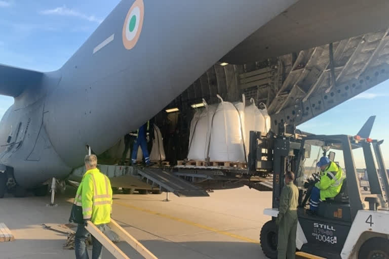 IAF airlifts two cryogenic oxygen containers from Indonesia