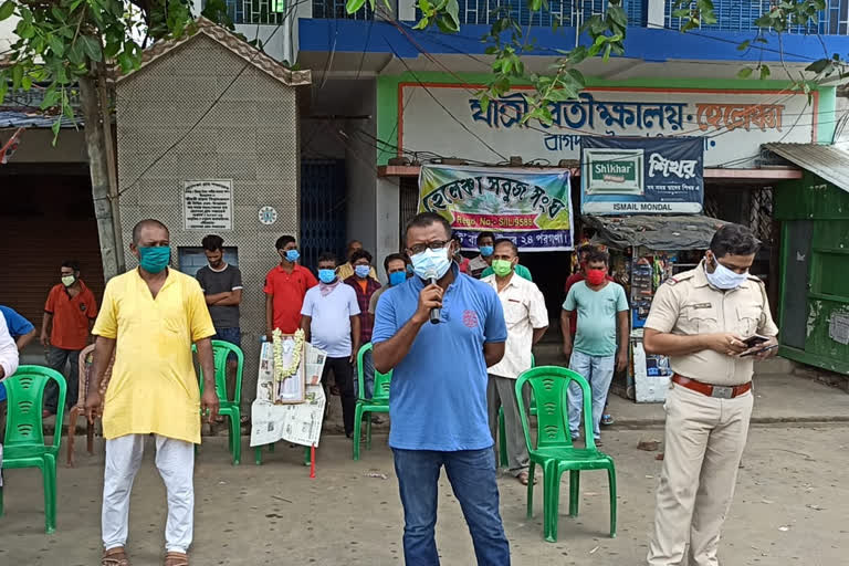 করোনা সচেতনতার বার্তা দিয়ে কবিগুরুর জন্মজয়ন্তী পালন বাগদায়