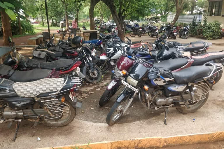 dharwad rural police seized seventy bike