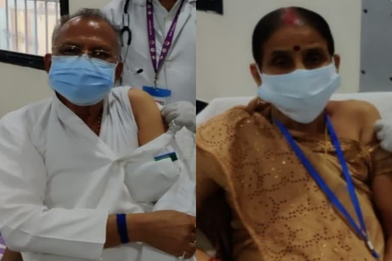 home-minister-tamradhwaj-sahu-and-his-wife-got-second-dose-of-corona-vaccine-in-raipur