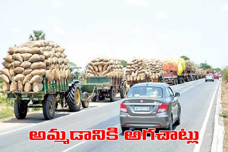 farmers problems, grain purchase centers in telangana