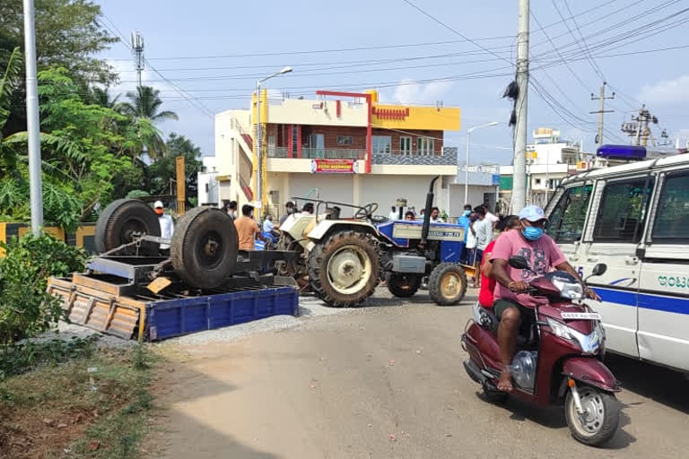 Bike collide with tractor in Mysore