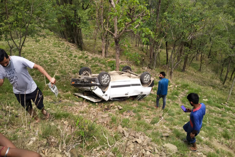 car fell into the trench