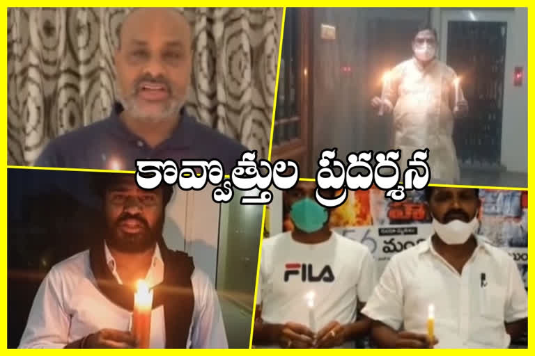 tdp-leaders-conduct-candles-display-to-tribute-corona-patients-deaths