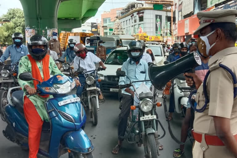 கரோனா விதிமுறைகளை மீறினால் அபராதம் - காவல்துறையினர் எச்சரிக்கை!!