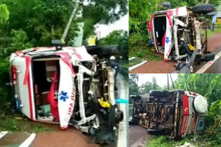 ആംബുലൻസ് മറിഞ്ഞു  ആംബുലൻസ്  ambulance accident  ambulance  accident  അപകടം  ആംബുലൻസ് അപകടം  kannur ambulance accident  കണ്ണൂർ ആംബുലൻസ് അപകടം  കണ്ണൂർ  kannur  കണ്ണൂർ അപകടം  kannur accident  കോ-ഓപ്പറേറ്റീവ് ആശുപത്രി  co operative hospital