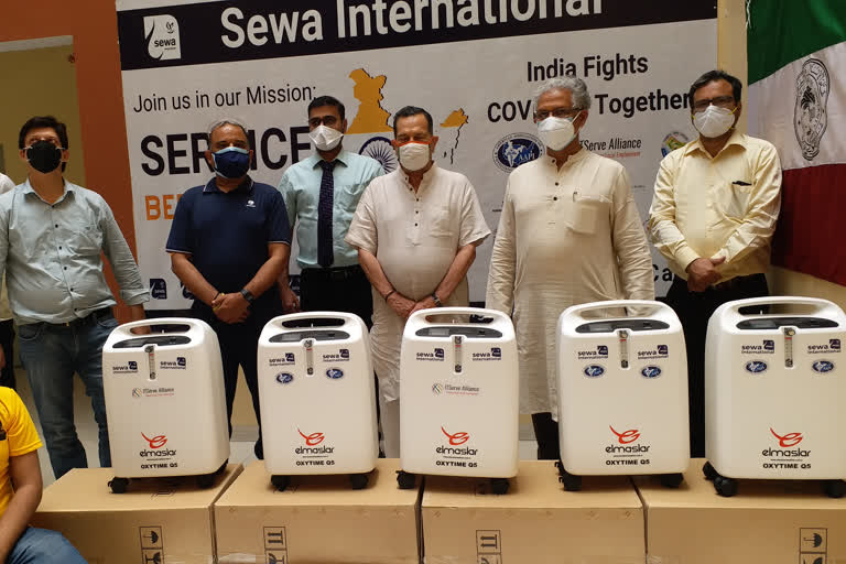 Sewa International donates five O2 concentrators to educational institutes