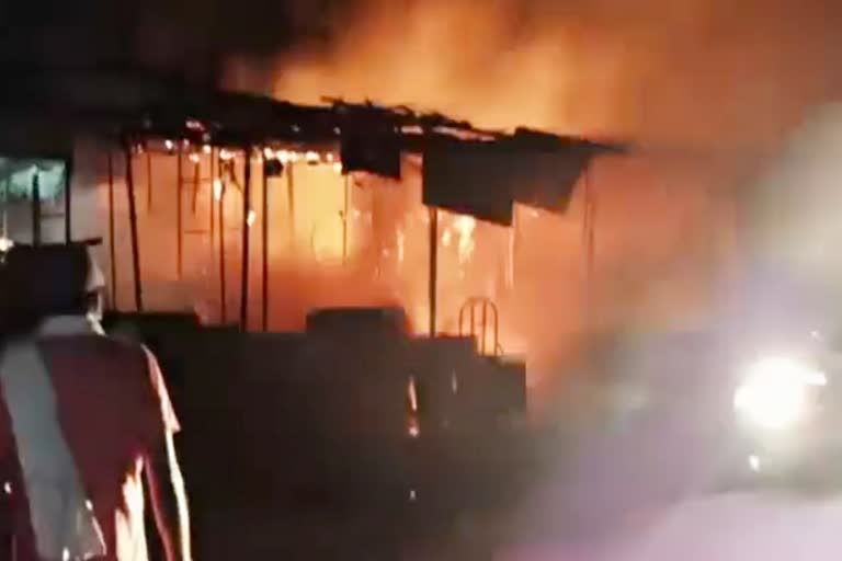 Fierce fire in Laxmiganj wholesale vegetable market