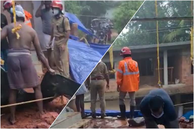 Heavy rain  കനത്ത മഴ  kozhikode nadapuram  kozhikode  വീടിന്‍റെ മതില്‍ തകര്‍ന്നു  വീട് അപകടാവസ്ഥയിൽ