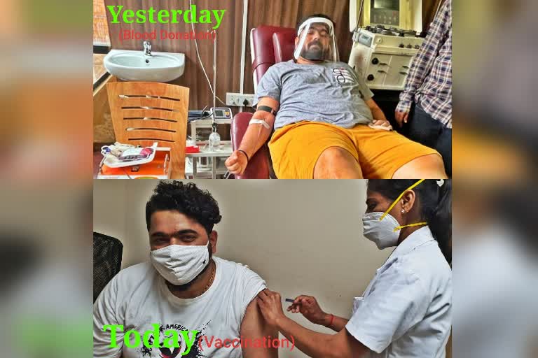 robert-movie-directer-sudher-tarun-donate-blood-before-getting-vaccine