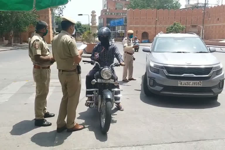 rajasthan police, rajasthan covid cases, मोटर व्हीकल एक्ट के तहत कार्रवाई