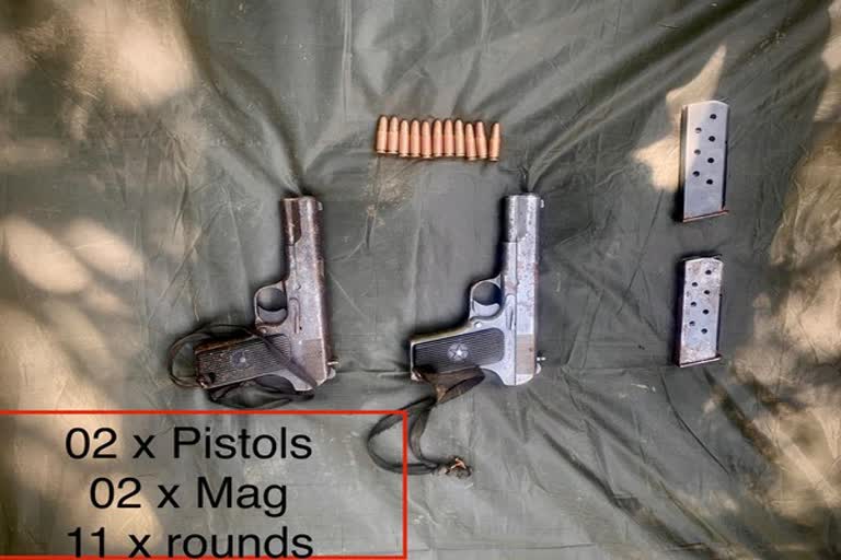 pistols  pistols recovered in Poonch  pistols recovered in jammu kashmir  bullets recovered in Poonch  bullets recovered in jammu kashmir  pistols and bullets recovered in Poonch  pistols and bullets recovered in jammu kashmir  jammu kashmir  Poonch  ജമ്മു കശ്‌മീരിൽ ആയുധങ്ങളും വെടിക്കോപ്പുകളും കണ്ടെടുത്തു  പൂഞ്ചിൽ ആയുധങ്ങളും വെടിക്കോപ്പുകളും കണ്ടെടുത്തു  ശ്രീനഗർ  srinagar  കരസേന  ജമ്മു കശ്‌മീർ പൊലീസ്  Army  Jammu Kashmir police  jammu  ജമ്മു