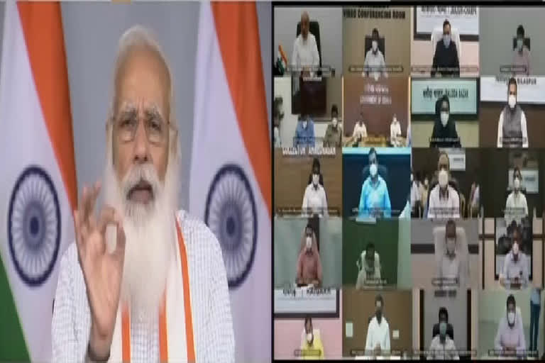 Prime Minister Narendra Modi holds meeting with collectors of 10 states
