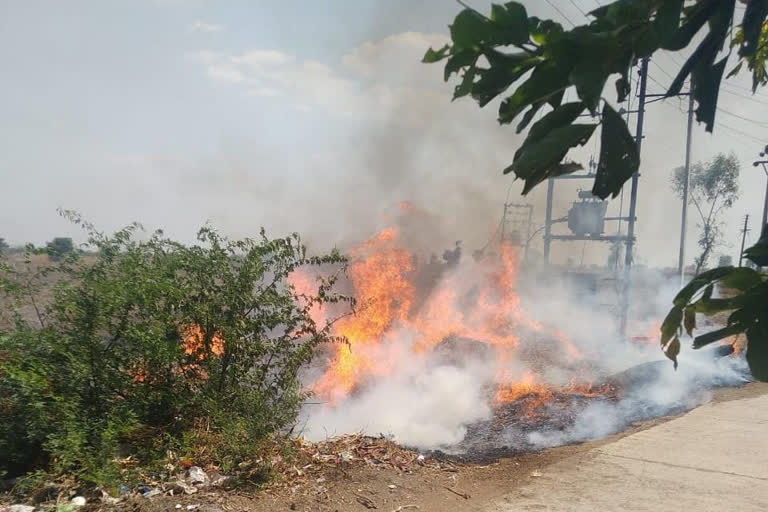 electric dp fire in borala village in amravati district