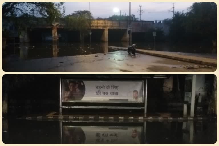 delhi main road is blocked due to water logging