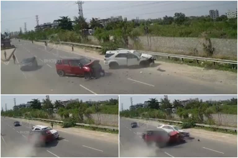 accident at gatchibowli limits in hyderabad