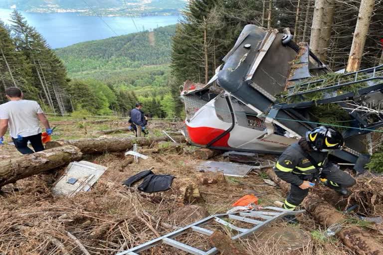 cableway crash in Italy  cableway crash Italy news  cableway crash news  ഇറ്റലി കേബിൾ കാർ അപകടം  കേബിൾ കാർ അപകടം വാർത്ത  ഇറ്റലി കേബിൾ കാർ അപകടം വാർത്ത