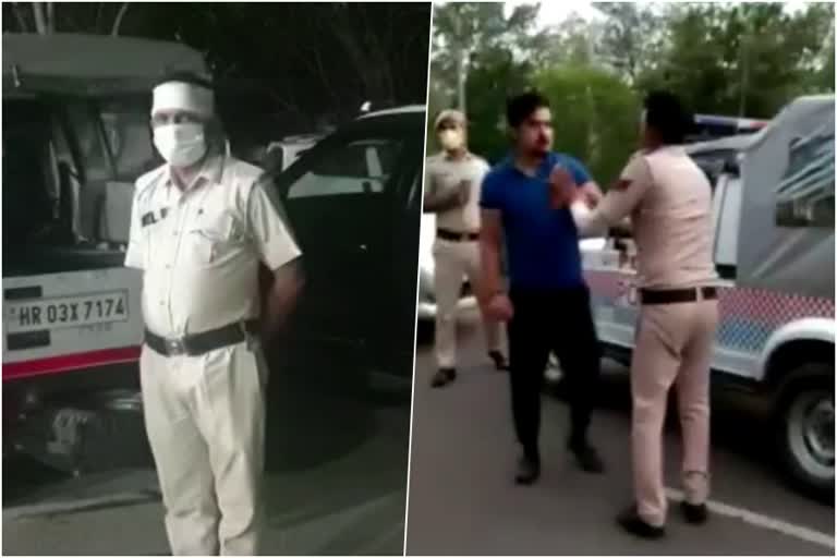 three young man beaten up two policeman in panchkula