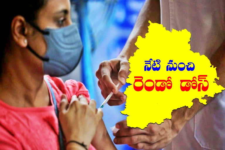 రాష్ట్రంలో నేటి నుంచి రెండో డోస్ వ్యాక్సినేషన్