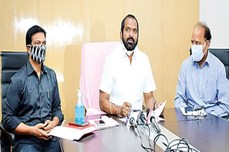 minister srinivas goud, pensions